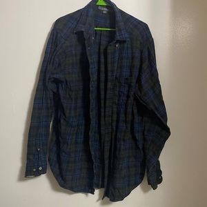 oversized blue and green flannel